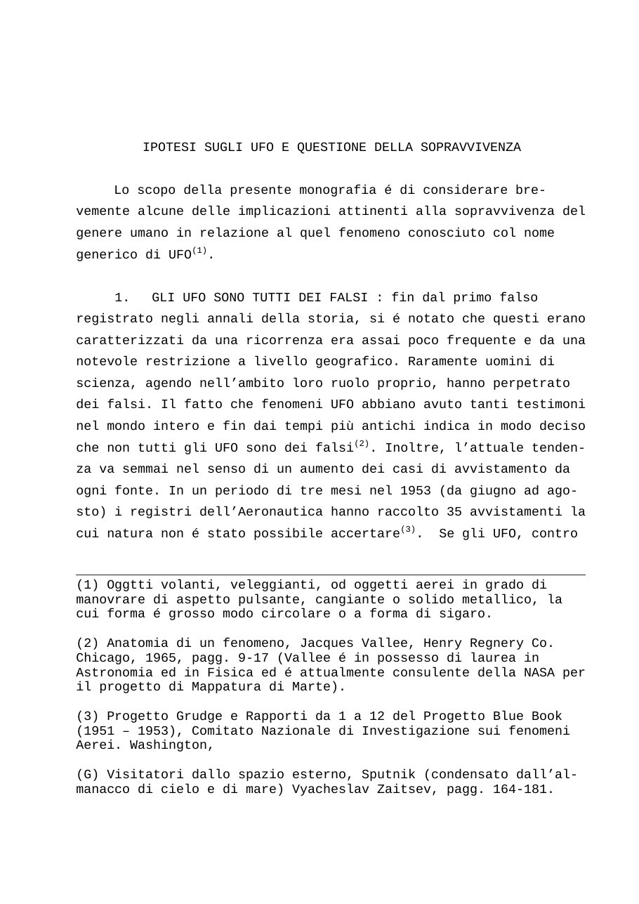 La prima pagina della traduzione italiana del documento