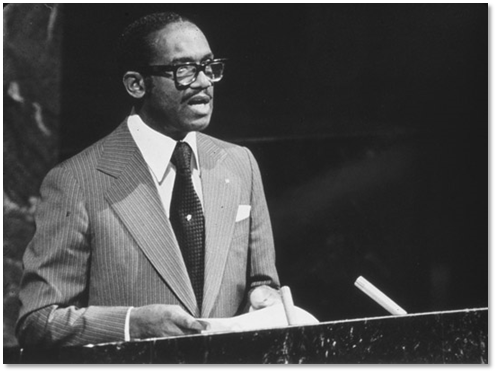 Sir Eric Gairy giving a speech at the UN General Assembly