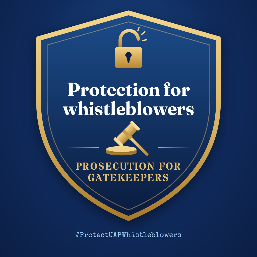 El escudo de la campaña Protect UAP Whistleblowers